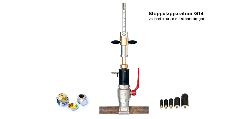 Stoppelapparatuur G14 voor het afsluiten van leidingen.
